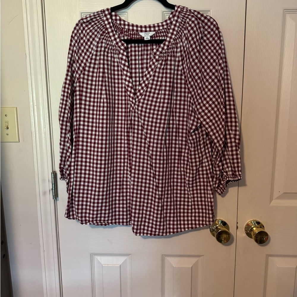 Crown & Ivy Peasant Blouse Size XL